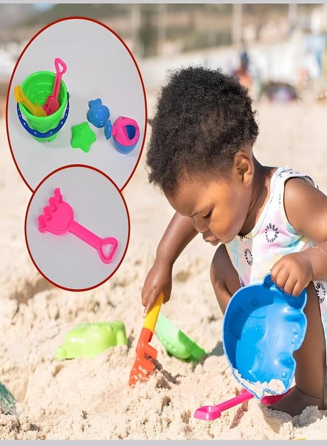 HARIRUP Colourful Baby Toys Set, Outdoor Toy Play and Summer Fun Creative Activity Playset for Kids Plastic Rattles and Shapes, 6-Piece Sand Castle Building Set - Image 2